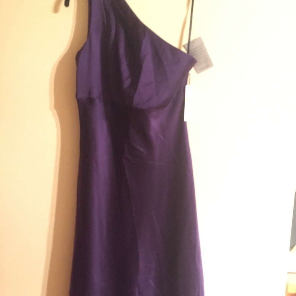 Purple One Shoulder Full Length Gown
